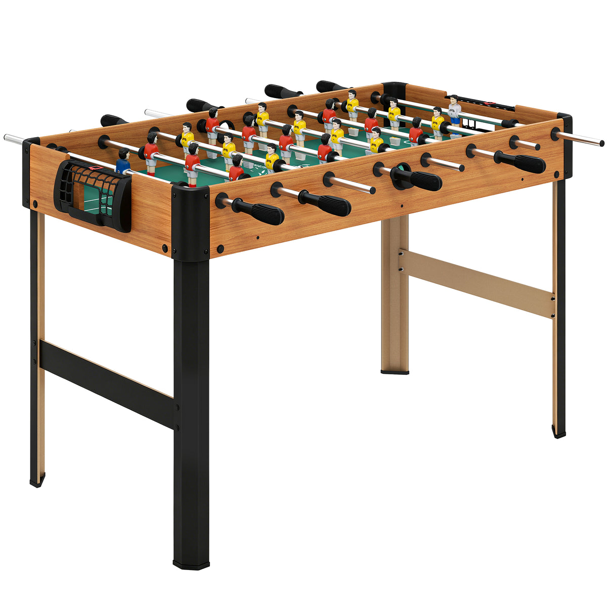 Tafelvoetbal, tafelvoetbalset, 2 ballen, antislipgrepen, voor jongeren en volwassenen, scorebord, MDF, metaal