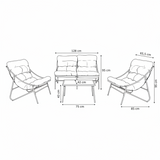 4-teiliges Gartenmöbelset VIBE Sessel Sofa Tisch GRAU – Produktabbildung 5