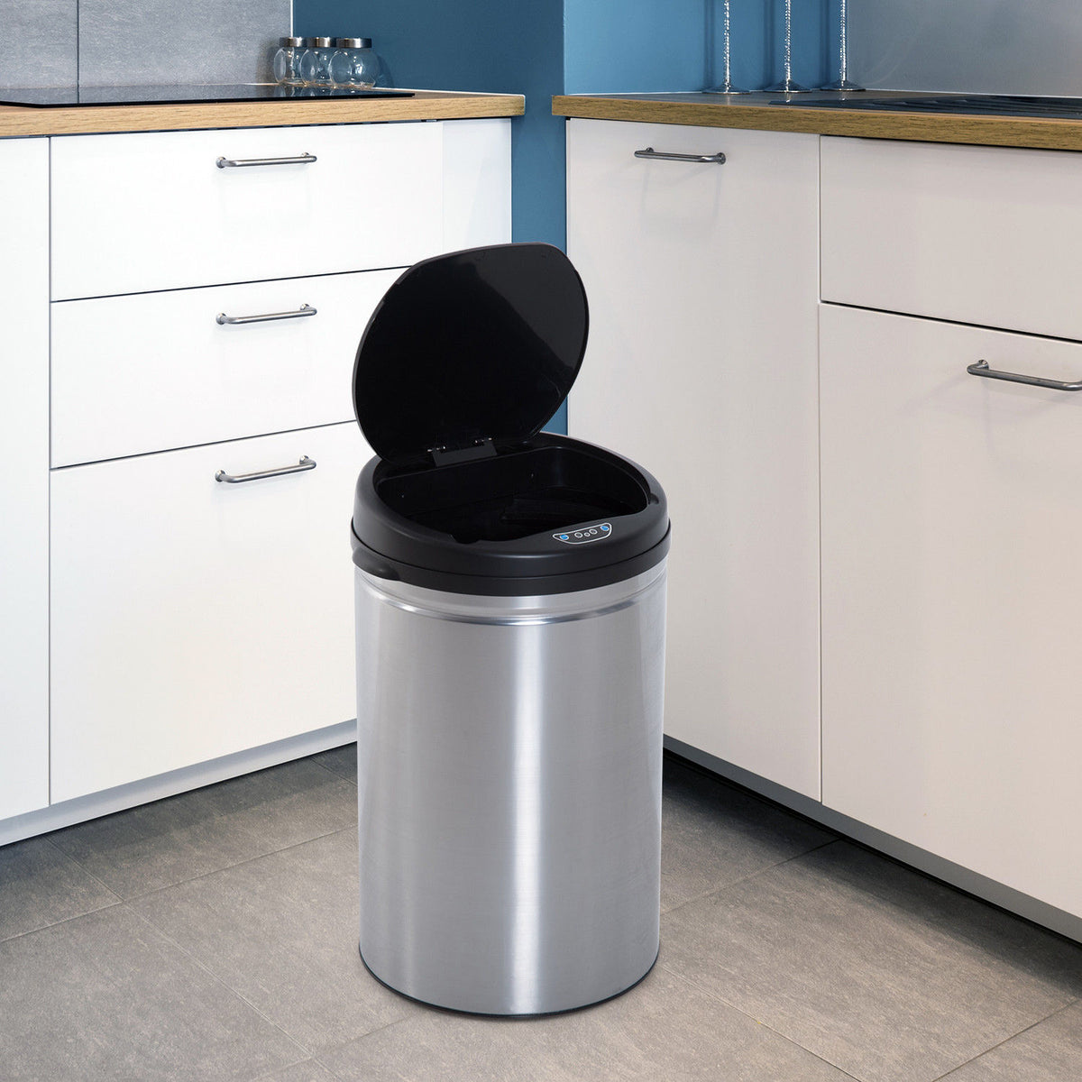 Sensor-prullenbak 30L automatische prullenbak met soft-close deksel, bewegingssensor, waterdichte afvalemmer (2)