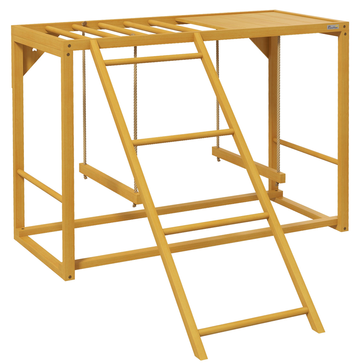 Kippenspeelrek met schommels en ladder, voor 3-4 kippen, houten klimrek voor kippen