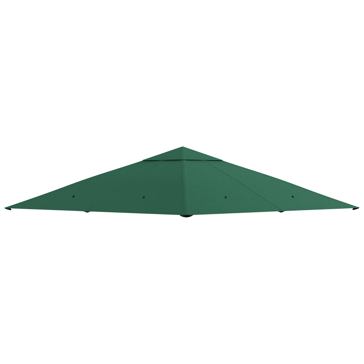 Vervangend dak voor tuinpaviljoen, 8 waterafvoergaten, eenvoudige montage, polyester, groen, 2,98 x 2,98 m