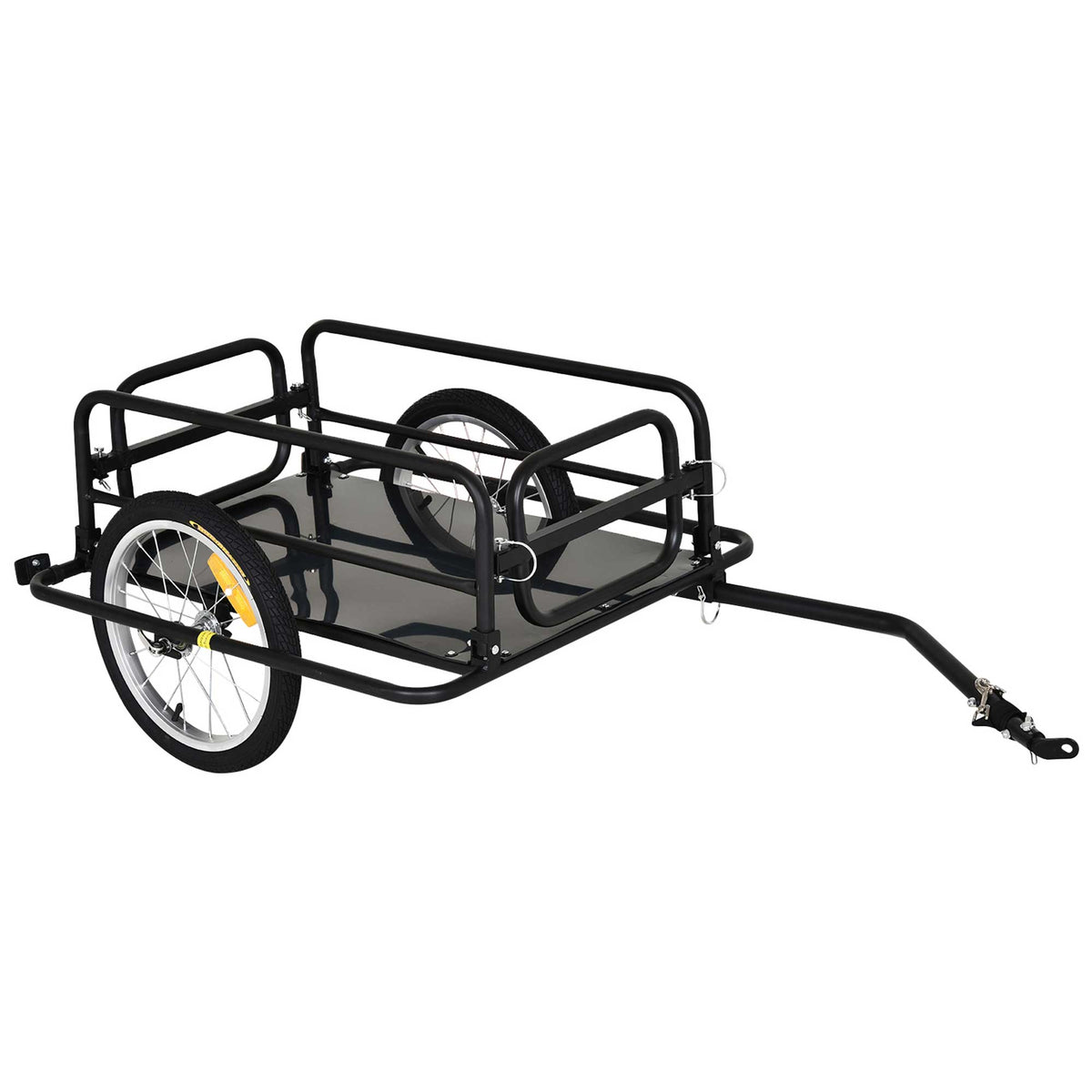 Fietsaanhanger vrachtaanhanger voor fiets 40 kg draagvermogen transportaanhanger handwagen koppeling staal zwart
