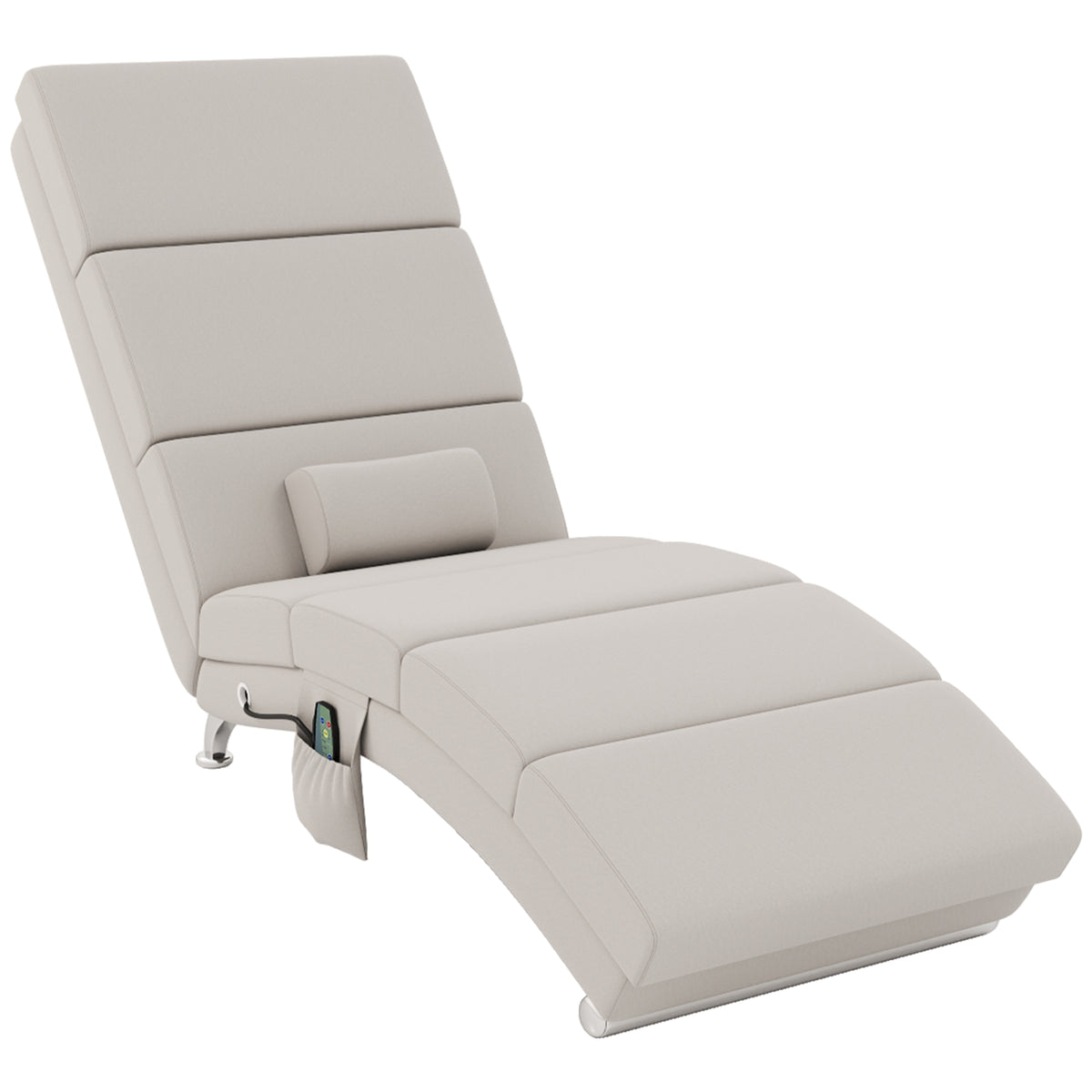 Elektrische relaxfauteuil massagestoel met ligfunctie warmtefunctie vibratie lendenkussen 56 x 168 x 84 cm
