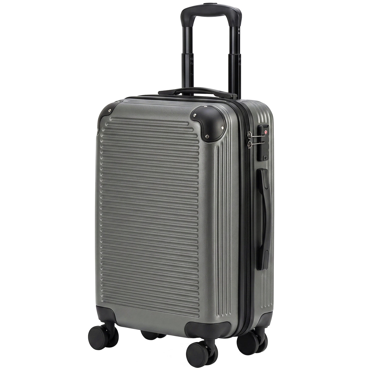 Reiskoffer hardcase uitbreidbaar rolkoffer trolley 4 wielen TSA-slot 77 cm donkergrijs