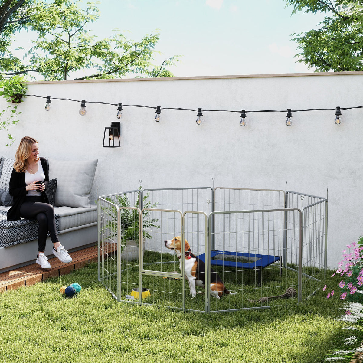 Huisdierenren, hondenhek, speelplaats voor huisdieren, flexibel aanpasbaar, roestvrij staal (2)