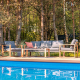 Gartenmöbelset DUISBURG Sofa Sessel Tisch ANTHRAZIT / BRAUN – Produktabbildung 3