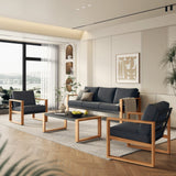 Gartenmöbelset DUISBURG Sofa Sessel Tisch ANTHRAZIT / BRAUN – Produktabbildung 6