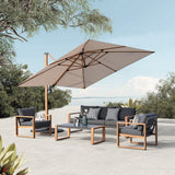 Gartenmöbelset DUISBURG Sofa Sessel Tisch ANTHRAZIT / BRAUN – Produktabbildung 4