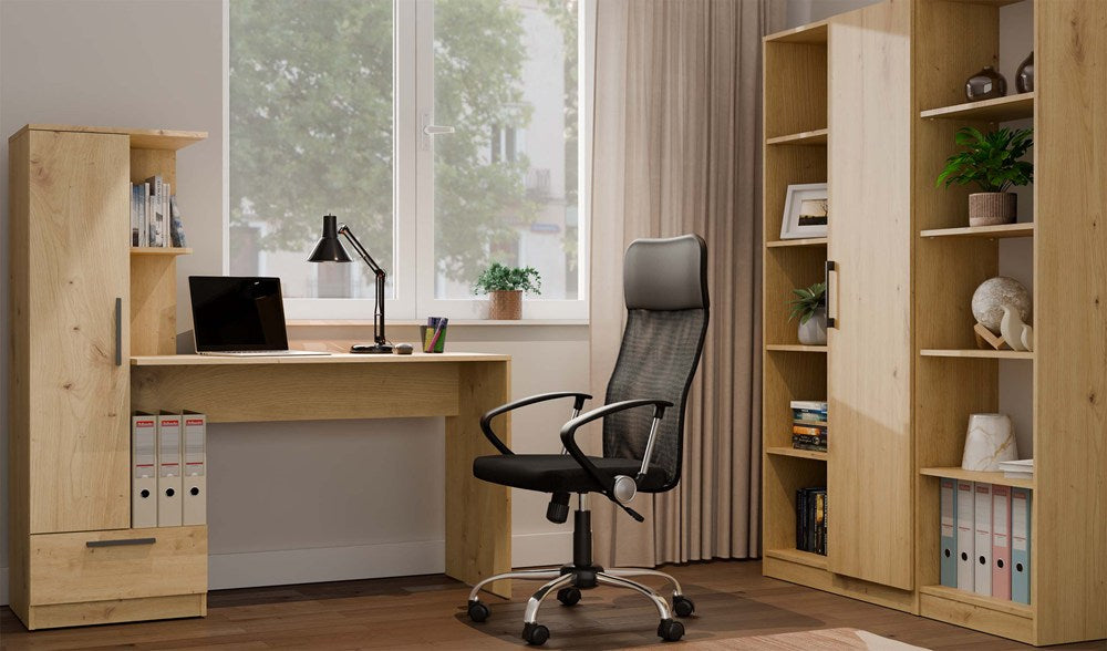 Set Schreibtisch + Regal COSMO EICHE ARTISAN – Produktabbildung 3