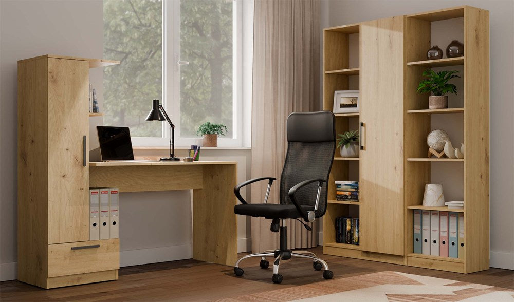 Set Schreibtisch + Regal COSMO EICHE ARTISAN – Produktabbildung 5