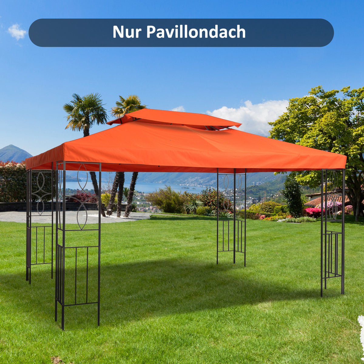 Vervangend dak voor tuinpaviljoens 3x4m polyester koffiekleurig (2)