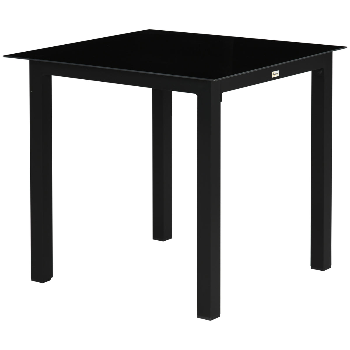 Tuintafel, outdoortafel, outdoor loungetafel, weerbestendig, 80 x 80 x 74 cm, zwart