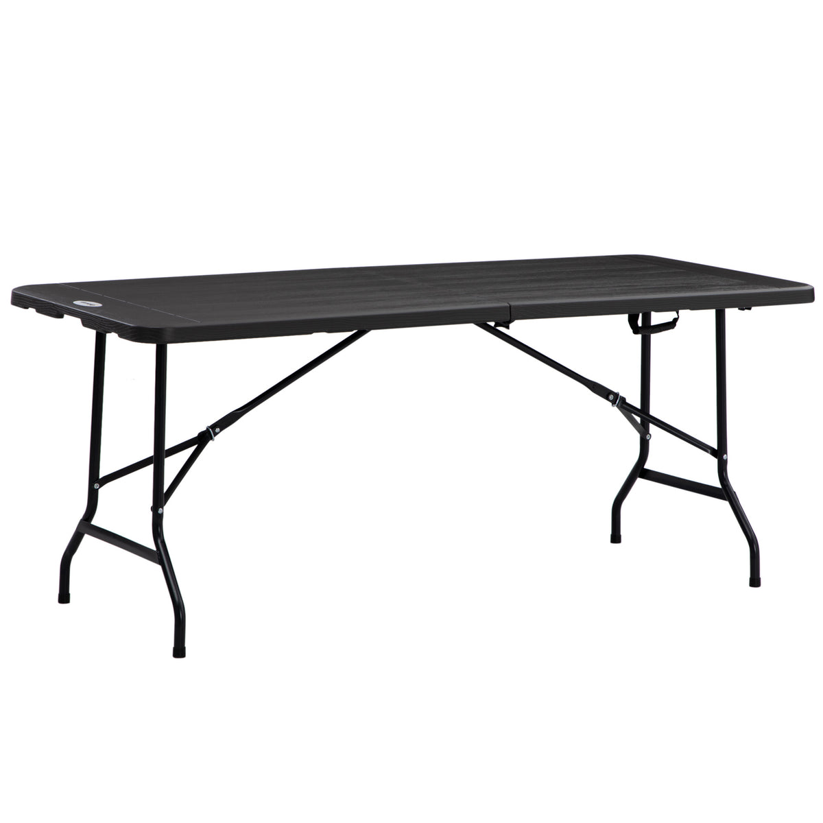 Buitentafel, tuintafel, voor 6 pers., inklapbaar, houtlook, donkergrijs, 180 x 75,5 x 73 cm