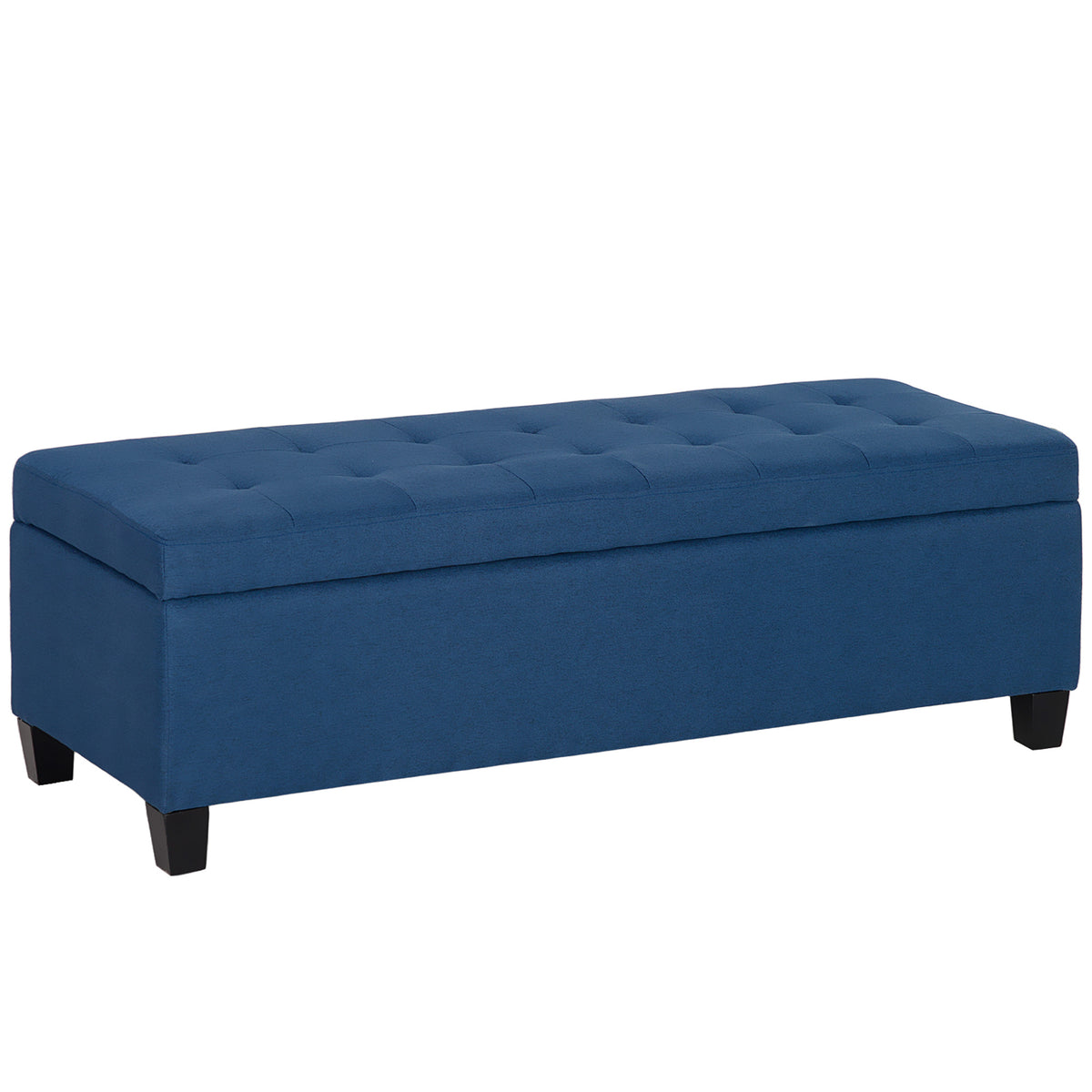 Opbergbank, hocker, halbank, gecapitonneerd, 125,1 cm x 48,9 cm x 41,3 cm, blauw