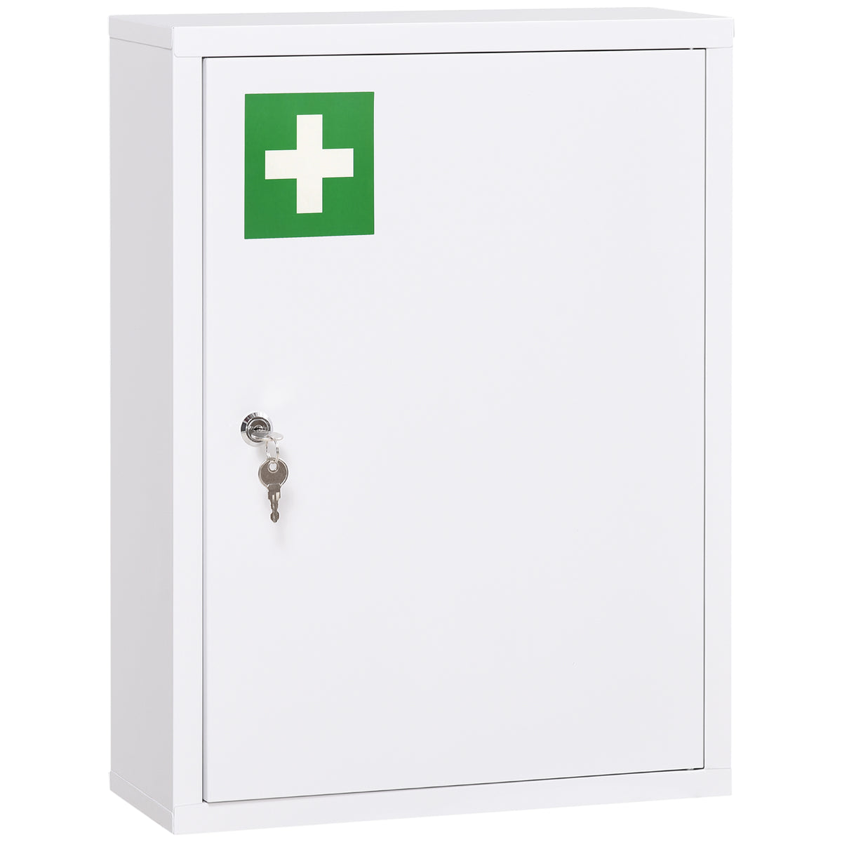 Medicijnkast, 3 vakken, afsluitbare deur, stevige stalen behuizing, wit, 40 x 15 x 53,5 cm