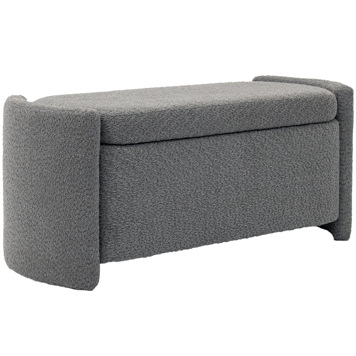Zitbank met opbergruimte halbank schoenenbank, gestoffeerd, 105 cm x 44 cm x 45,5 cm. Grijs