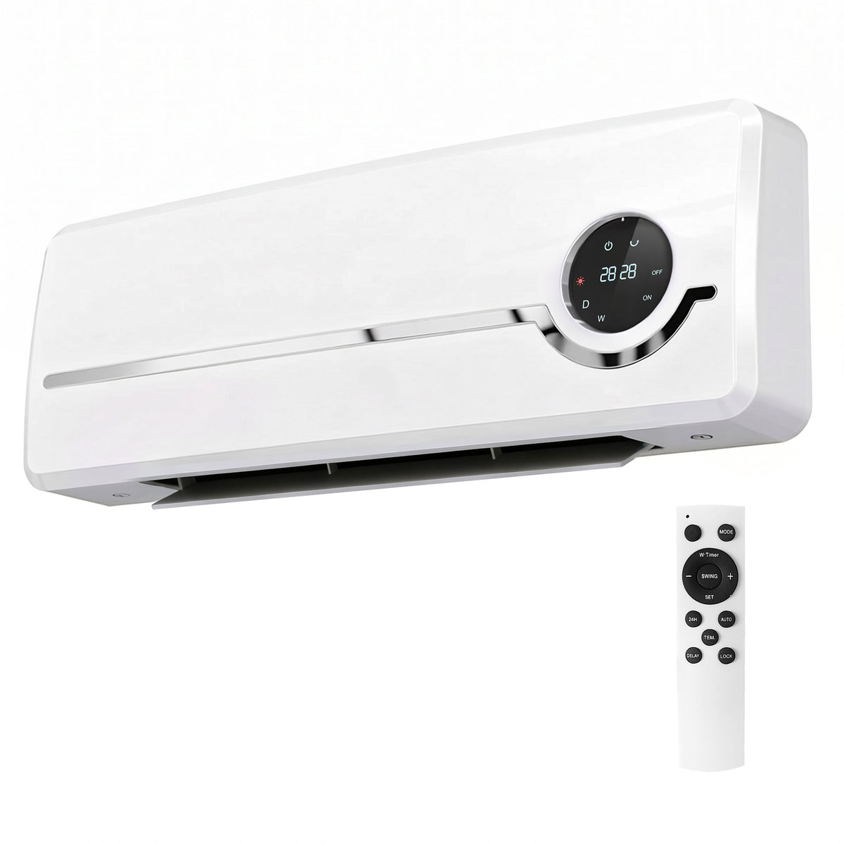 Wandverwarming met ventilator 2000W keramische wandkachel, afstandsbediening, 2 verwarmingsstanden, LED-display