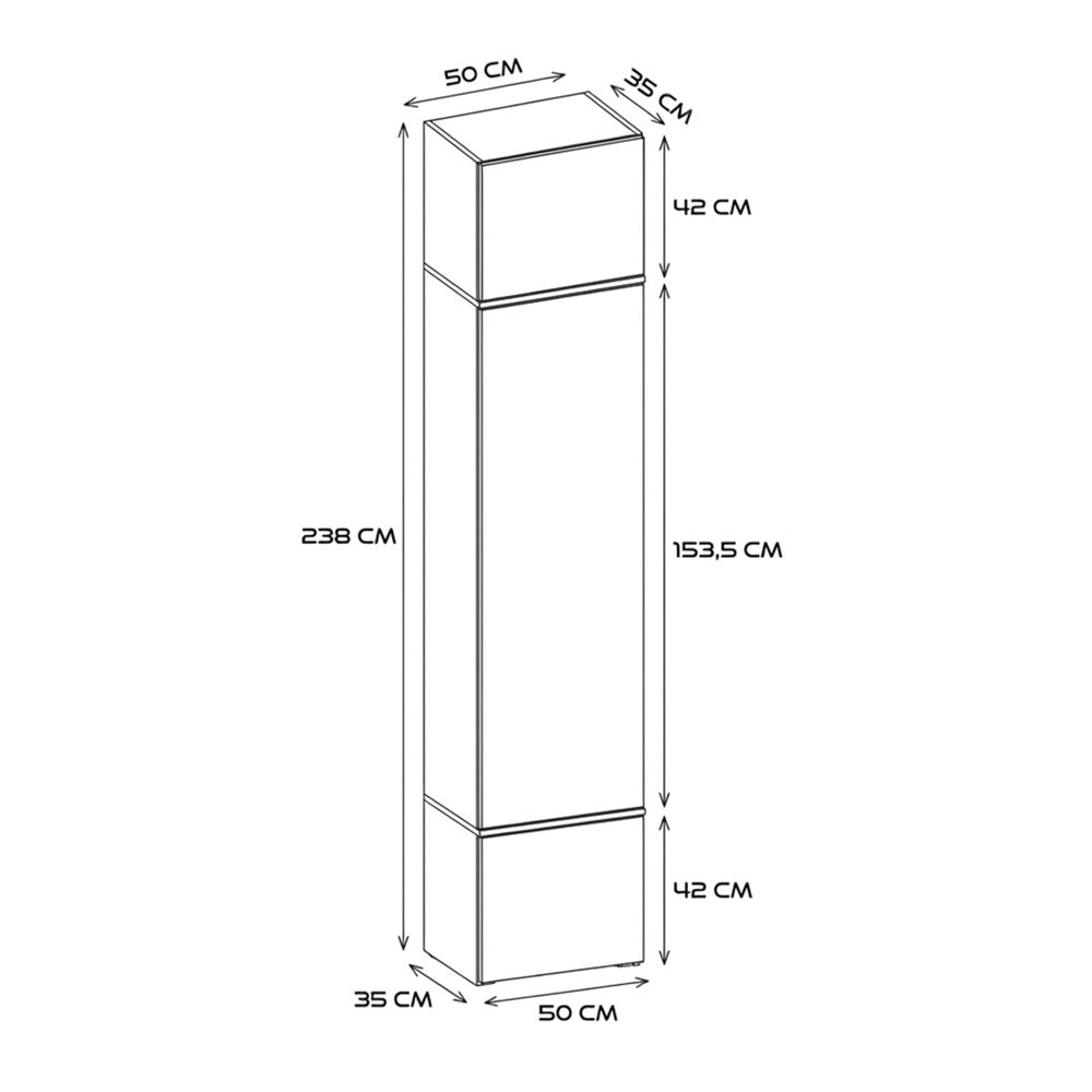 Garderobe Schrank HAGA 1SZ EICHE ARTISAN – Produktabbildung 9