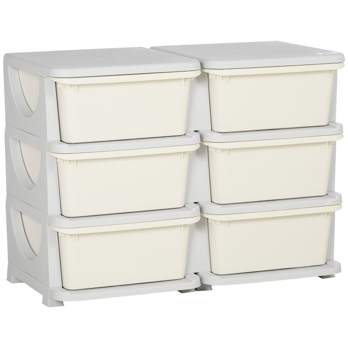 Opbergdoos voor kinderen, kinderopbergdoos, 3 lades, wit