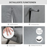 Slaapbank, tweezitsbank, logeerbed, inclusief 2 kussens, grijs (6)