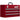 Gereedschapskist met 3 laden, bovenste opbergvak, stalen sluitingen, draaghandgreep, 51x22x32 cm, rood