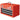 Gereedschapskist met 3 laden, 1 vak, stevige stalen sluitingen, 45 x 24 x 27 cm, rood
