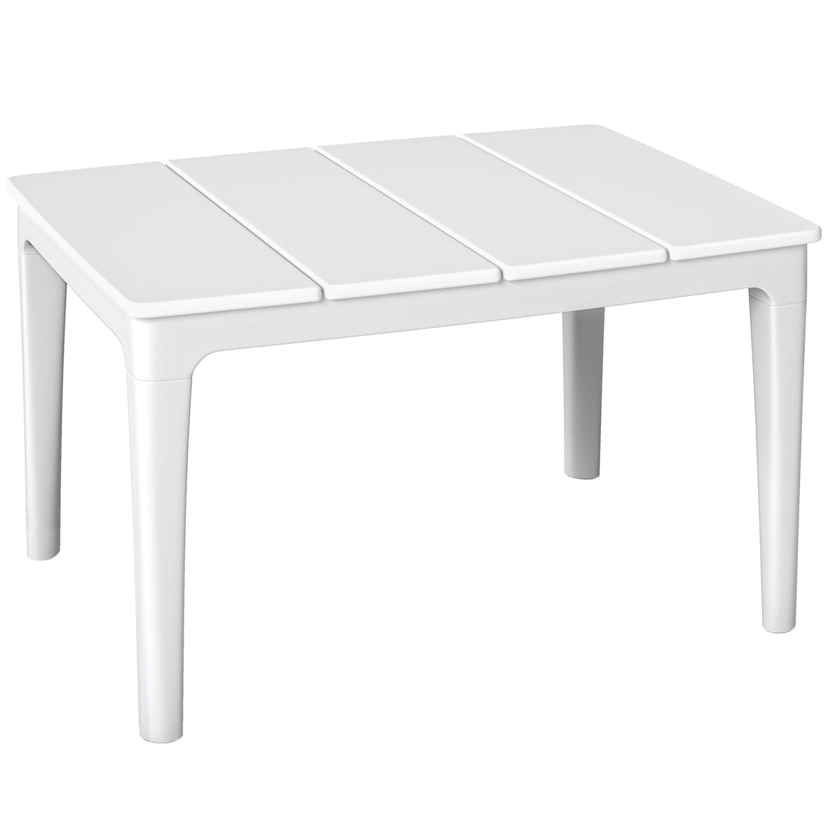 Bijzettafel 70 x 53 cm weerbestendig tuintafel van kunststof rechthoekig balkontafel 35 kg belastbaar crèmewit