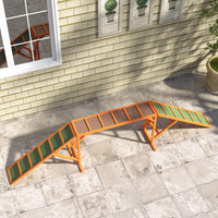 Agility hondenhelling, parcours, antislip, weerbestendig, hout, 335 x 55 x 60 cm, oranje (7)