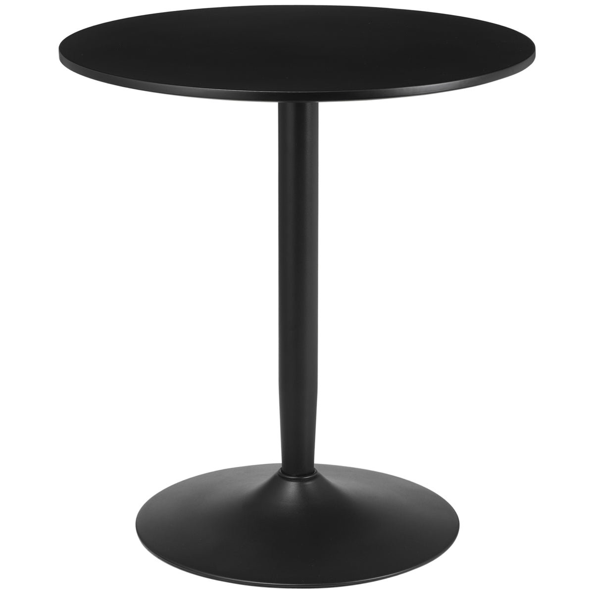 Eettafel voor 2 personen, rond tafelblad, stalen poot, zwart, 70 x 70 x 75 cm