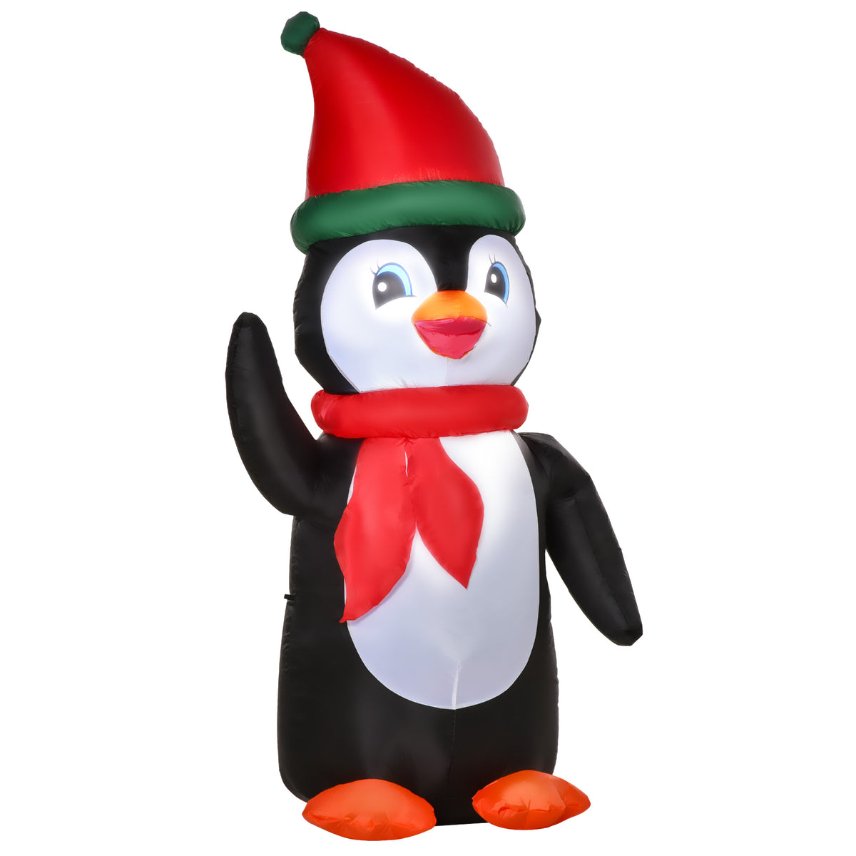 155cm opblaasbare kerstpinguïn kerstdecoratie met 3 ingebouwde lampjes, opblaasbare kerstversiering voor binnen