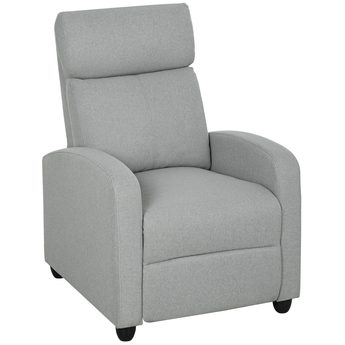 Relaxfauteuil, 135° verstelbaar, uitschuifbare voetensteun, gestoffeerde rugleuning, linnen-polyester