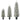 Set van 3 besneeuwde led-kerstbomen, smal, met pvc-takken, 90/120/150 cm