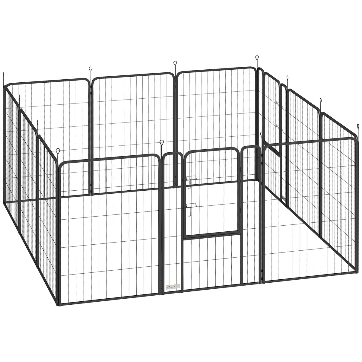 Puppyren 12-delig puppyren met 12 rasterpanelen deur grondpennen flexibel inklapbaar beschermzeil 100cm hoog