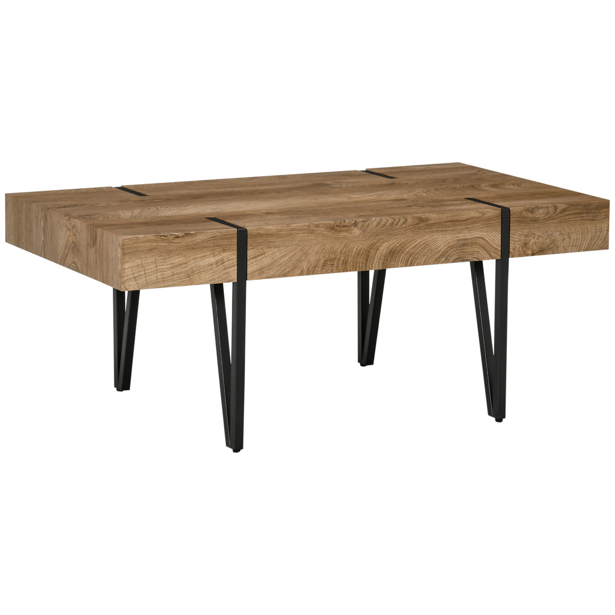 Salontafel in industrieel design 105 cm x 60 cm x 42 cm zwart + bruin