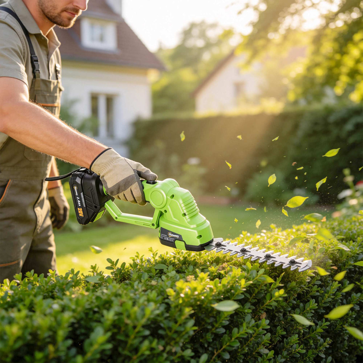 2-in-1 Accu-heggenschaar, elektrische heggen- & grasschaar met 20/10 cm snijlengte, oplader (2)