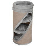 Krabton 75 cm hoog Ø 35 cm 4-laagse kattenmand met 3 holen, afneembaar wasbaar pluche bed sisal-kraboppervlak