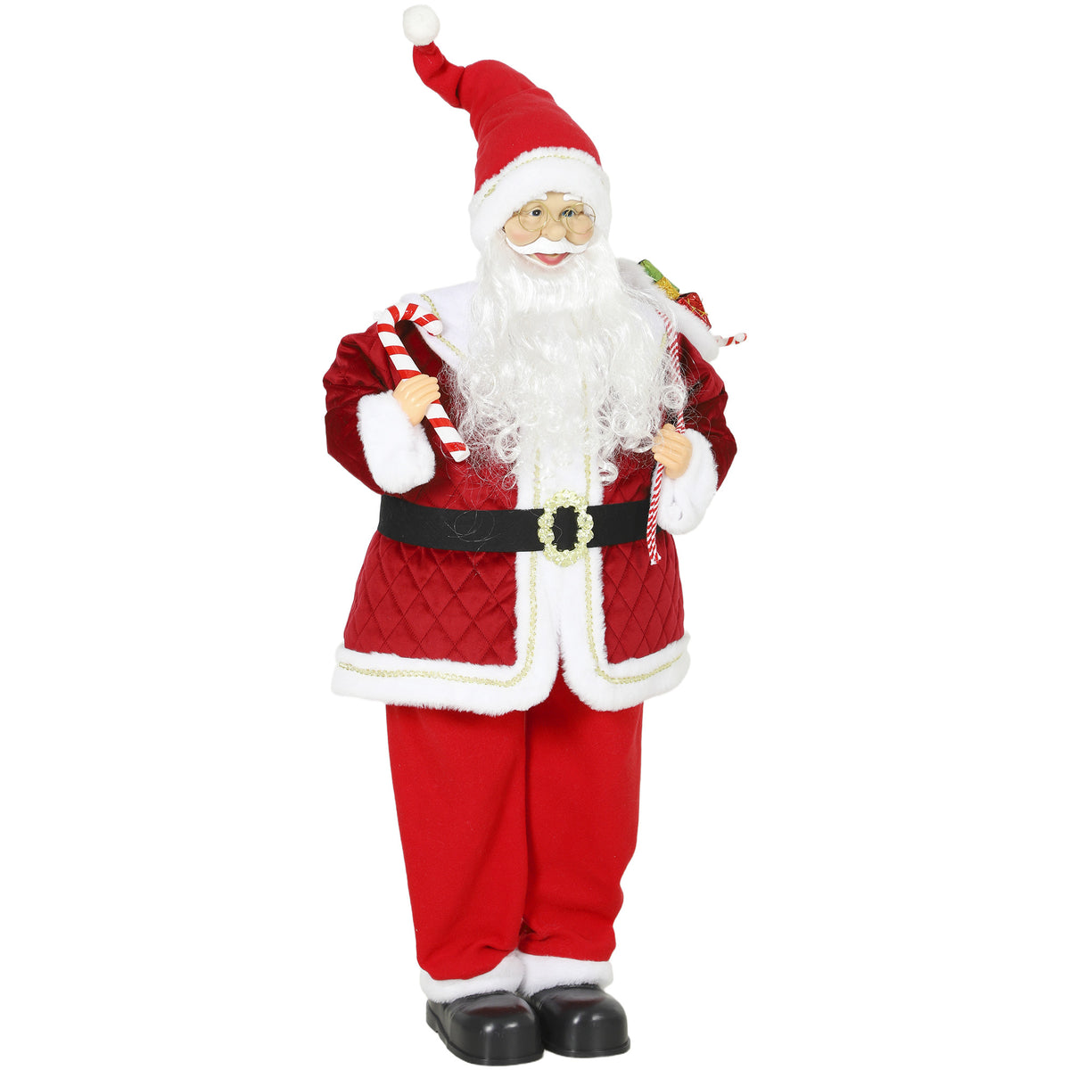 zingende kerstman, 120 cm, levensgroot, geanimeerd, met draaibare kop en beweegbare armen