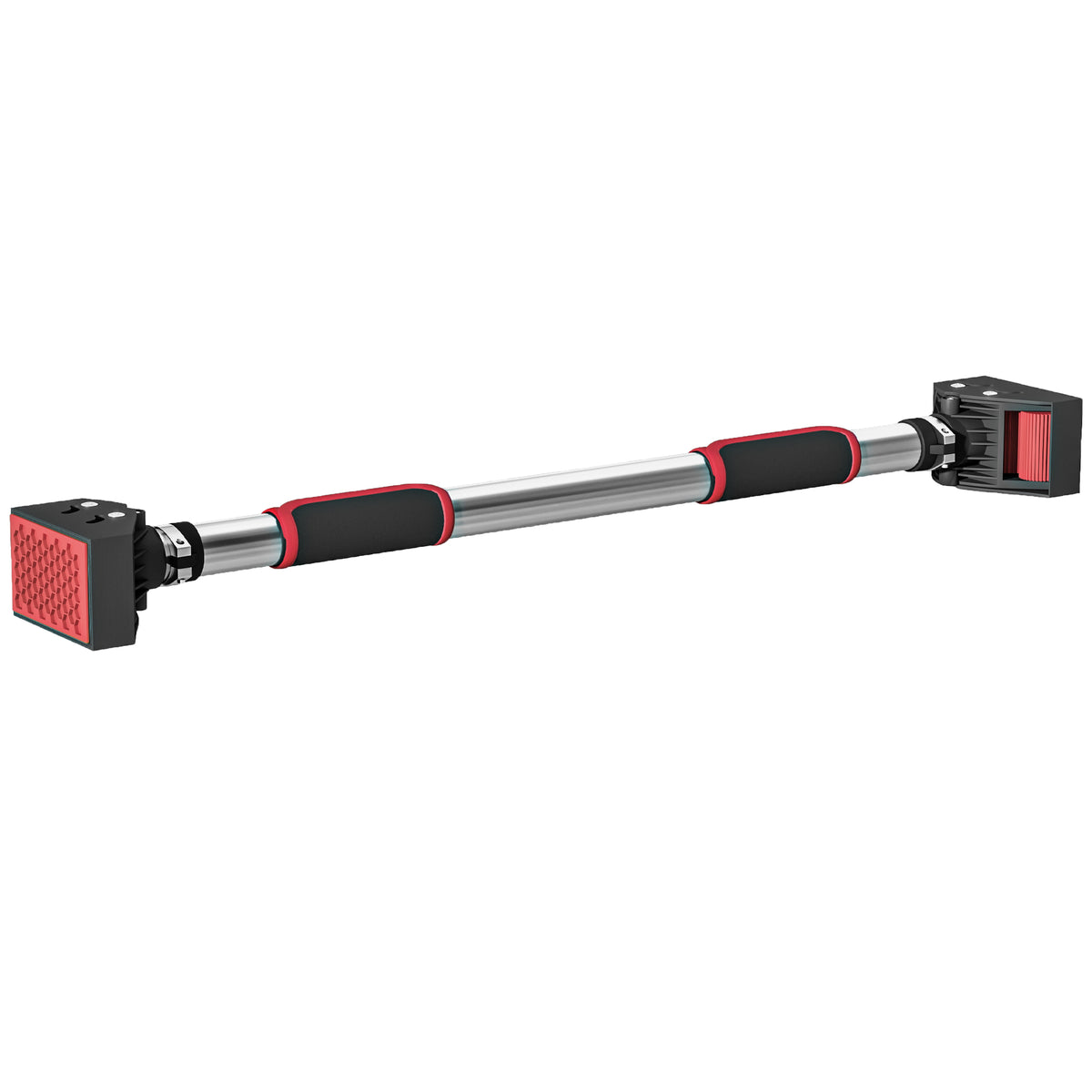 Optrekstang voor deurkozijn, verstelbaar, zonder boren, staal, tot 200 kg, 75-92 x 10 x 7 cm, zwart/rood