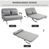 Slaapbank, tweezitsbank, logeerbed, inclusief 2 kussens, grijs (4)