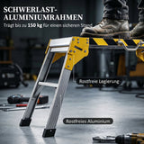 Aluminium werkplatform werkbank inklapbaar werktafel tot 150 kg, werkplatform met handgreep, antislip oppervlak (4)