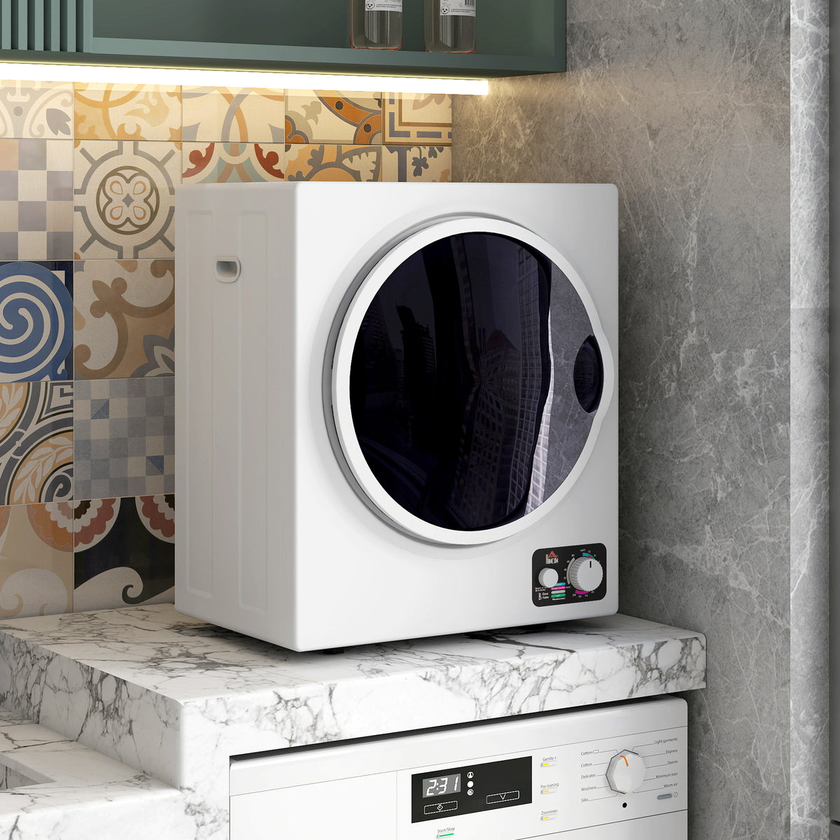 Mini-wasdroger 4 kg met 4 programma's, 2 warmtestanden, sterilisatie tot 65℃, 850W voor kleding (2)
