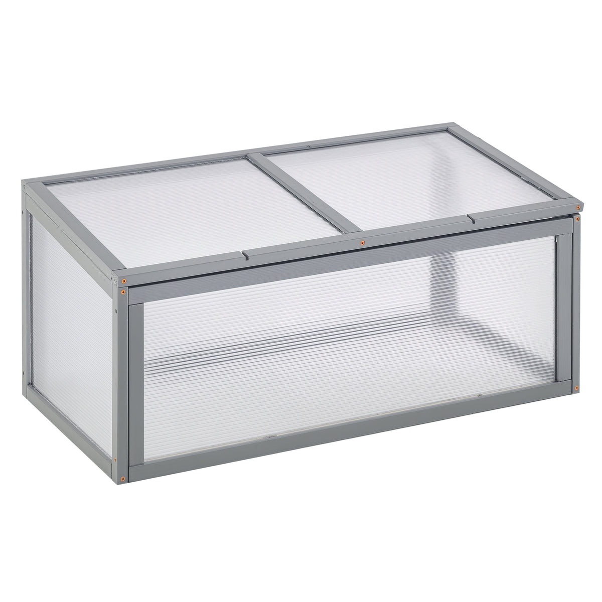 Kweekbak van hout en polycarbonaat kas 90 x 46 x 40 cm broeikas met afdekking weerbestendig kweekkas voor tuin