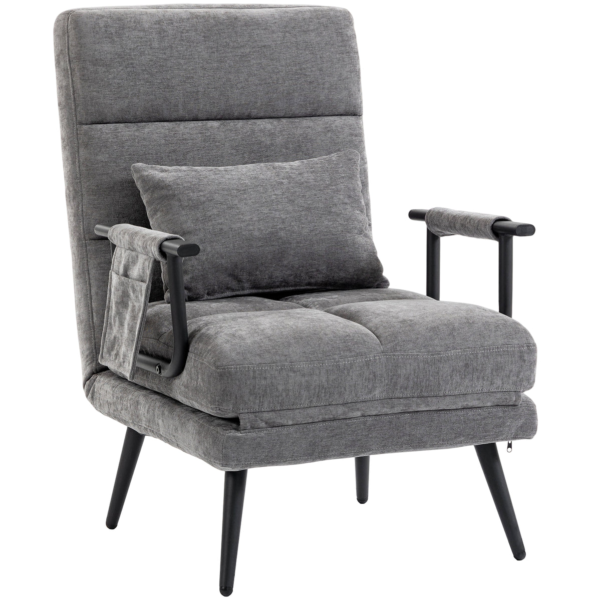 Slaapfauteuil 3-in-1 inklapbare fauteuil met slaapfunctie, 186 x 60 cm slaapfauteuil met 5-standen verstelbare