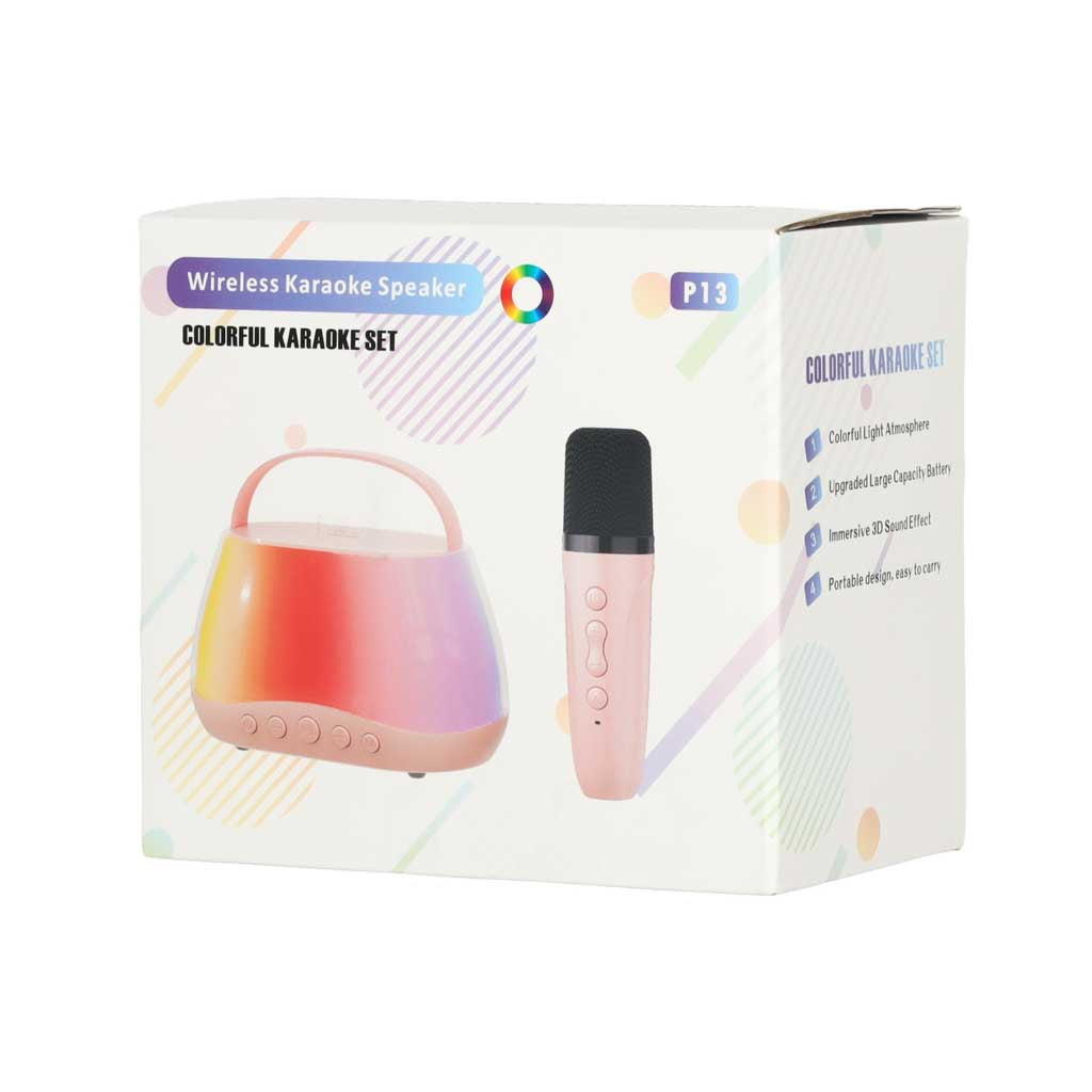 IKONKA Karaoke-Set Bluetooth-Lautsprecher LED RGB 2 Mikrofone USB – Produktabbildung 9