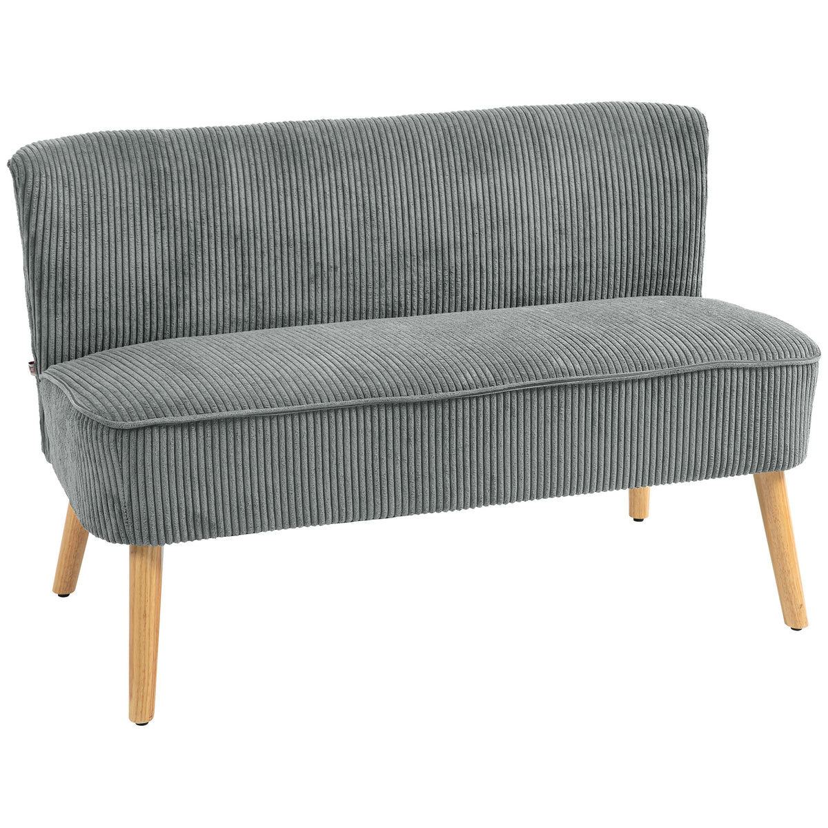 2-zits gestoffeerde bank, hout, fluweelachtig polyester, schuimstof, 117 x 56,5 x 77 cm, grijs