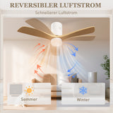 Plafondventilator met ledverlichting, 6 snelheden, afstandsbediening, lichtbruin (7)