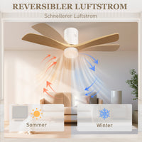 Plafondventilator met ledverlichting, 6 snelheden, afstandsbediening, lichtbruin (7)
