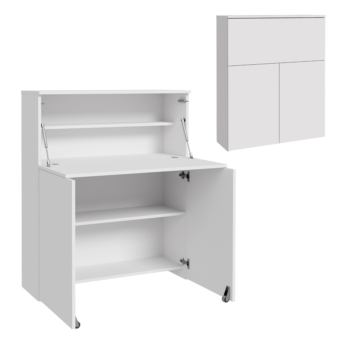VERTO fold-out desk that folds away into a cupboard – White