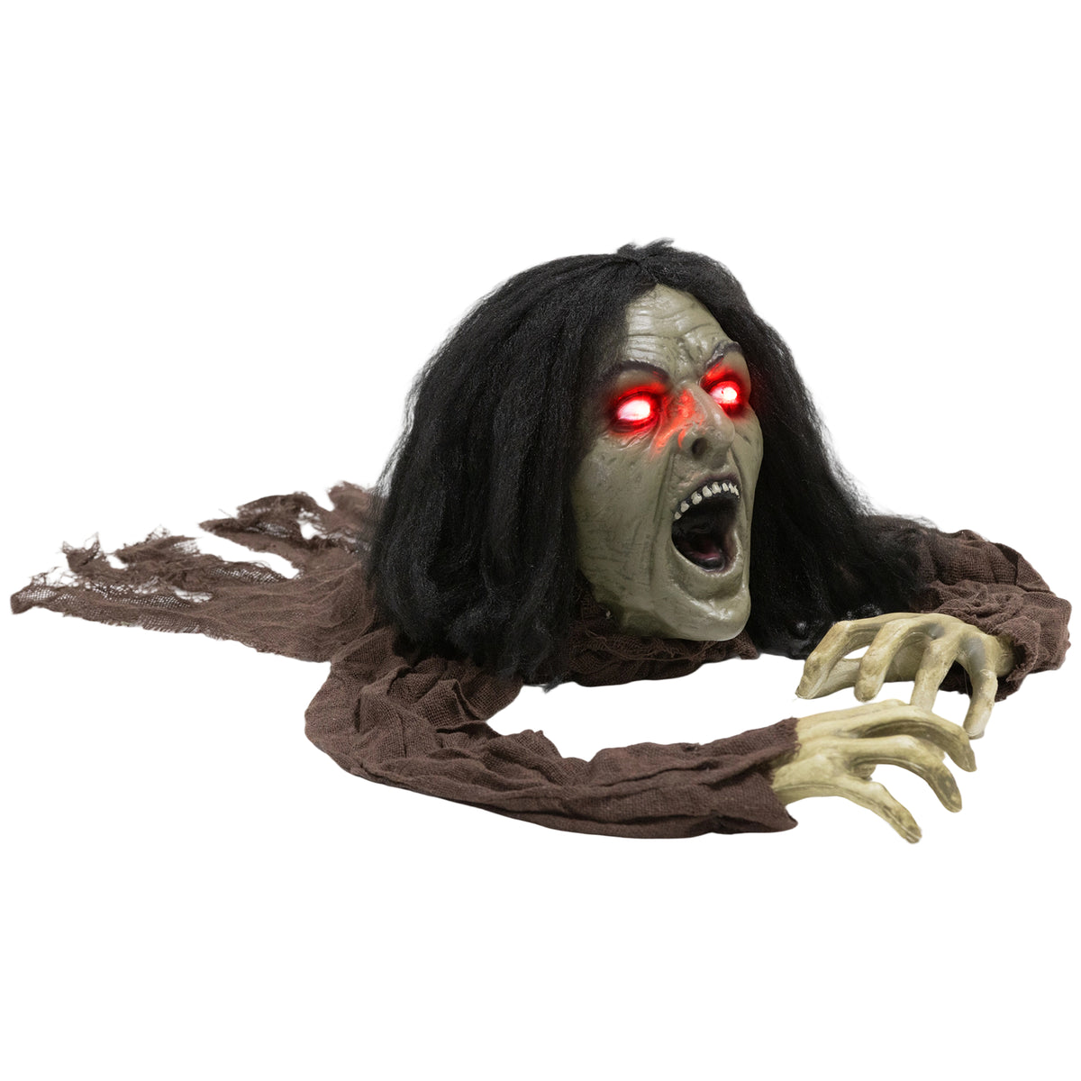 Kruipende zombiedecoratie voor Halloween, geluiden, lichtjes, op batterijen