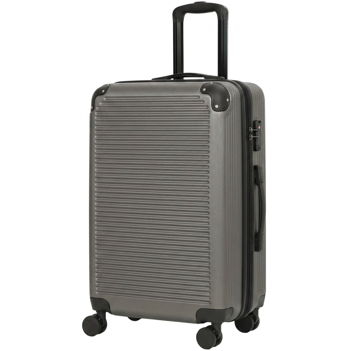Reiskoffer harde schaal uitbreidbaar rolkoffer trolley 4 wielen TSA-slot 66 cm donkergrijs